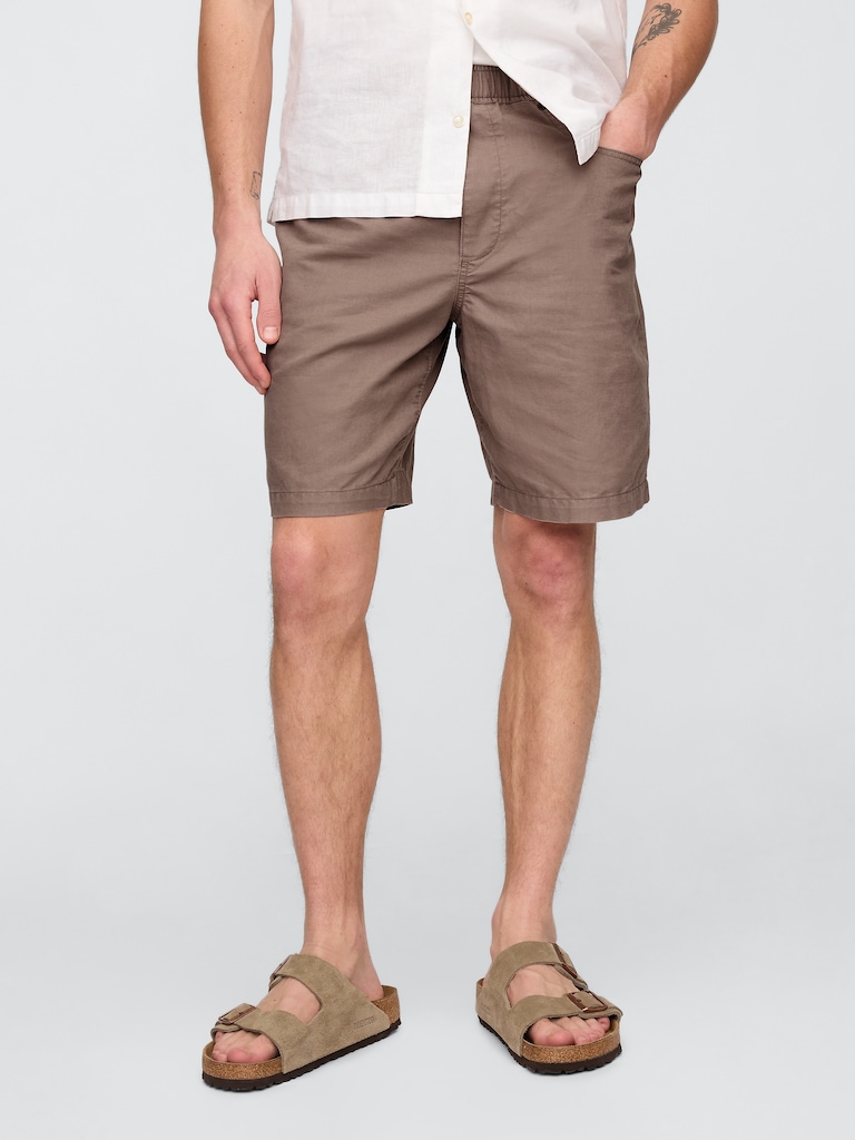 9" Linen-Cotton Easy Shorts