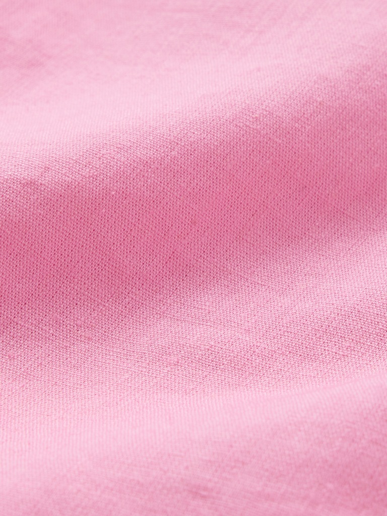 Linen-Blend Scalloped Crop Top