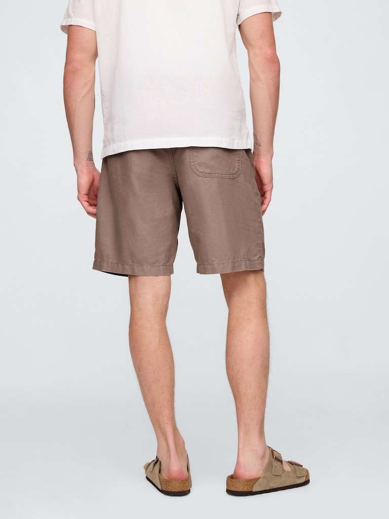 9" Linen-Cotton Easy Shorts