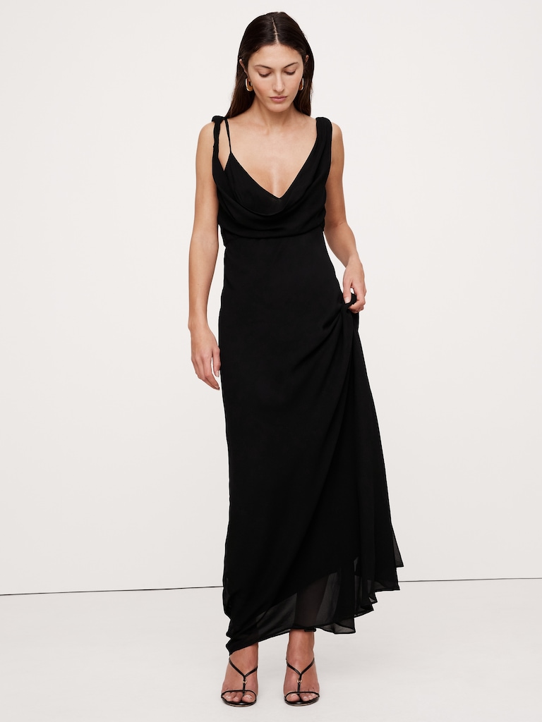 Twisted Shoulder Maxi Dress