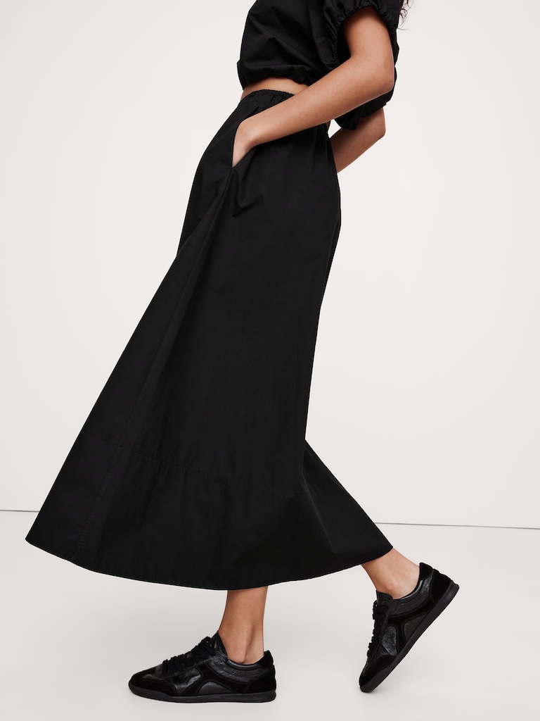 Cotton Poplin Maxi Skirt