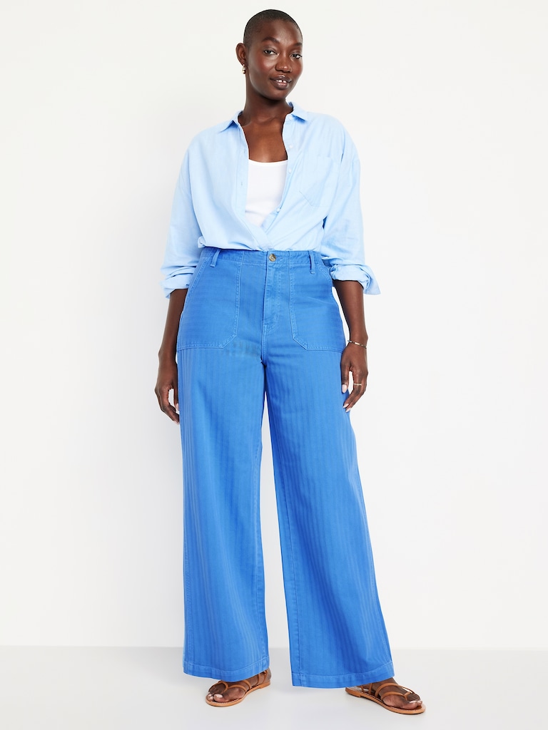 High-Waisted Baggy Wide-Leg Jeans