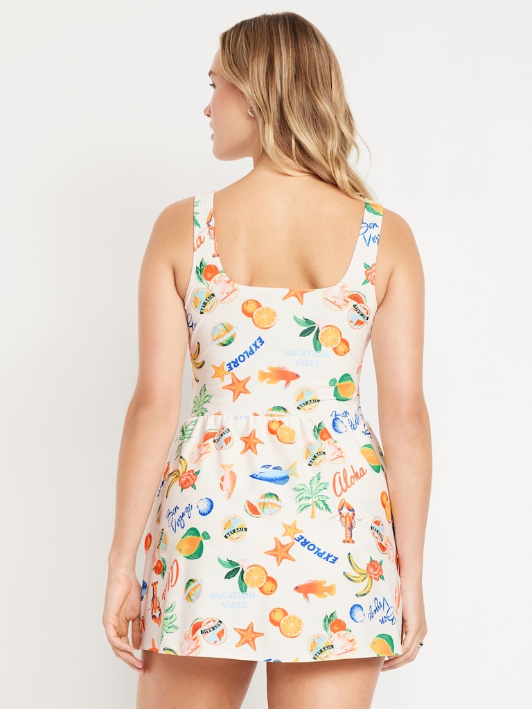Matte Side-Tie Swim Dress
