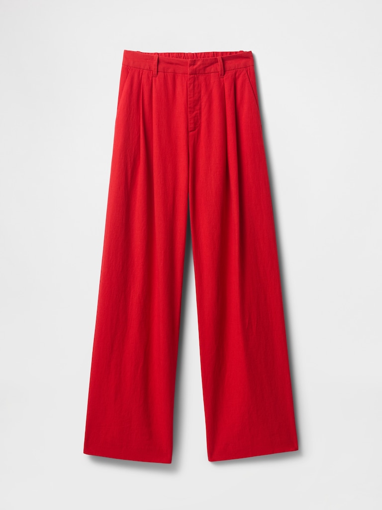 365 High Rise Linen-Blend Trousers