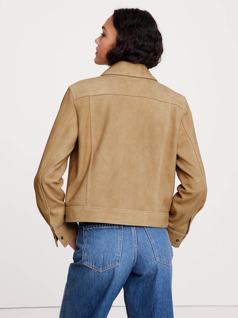 Relaxed Suede Trucker Jacket