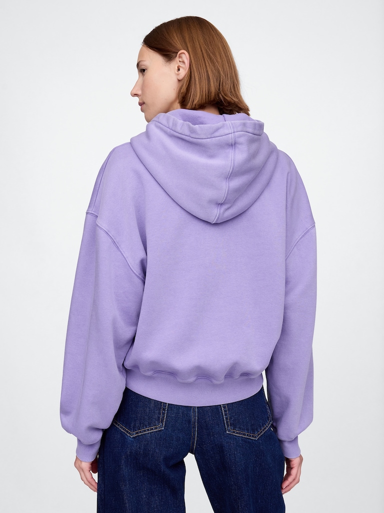 VintageSoft Crop Logo Hoodie