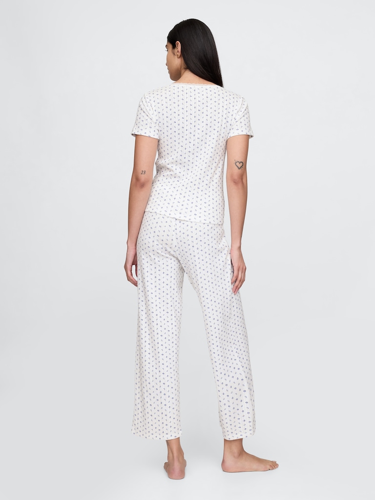 Pointelle Crop PJ Pants