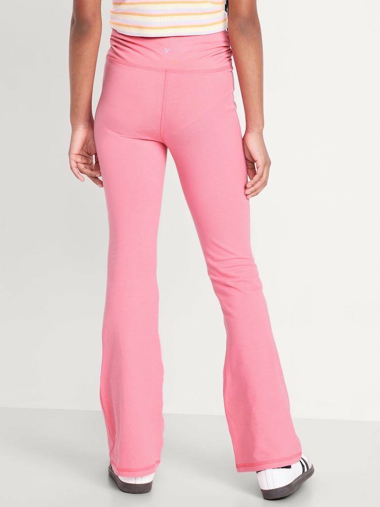 High-Waisted PowerChill Side-Ruched Flared Leggings for Girls