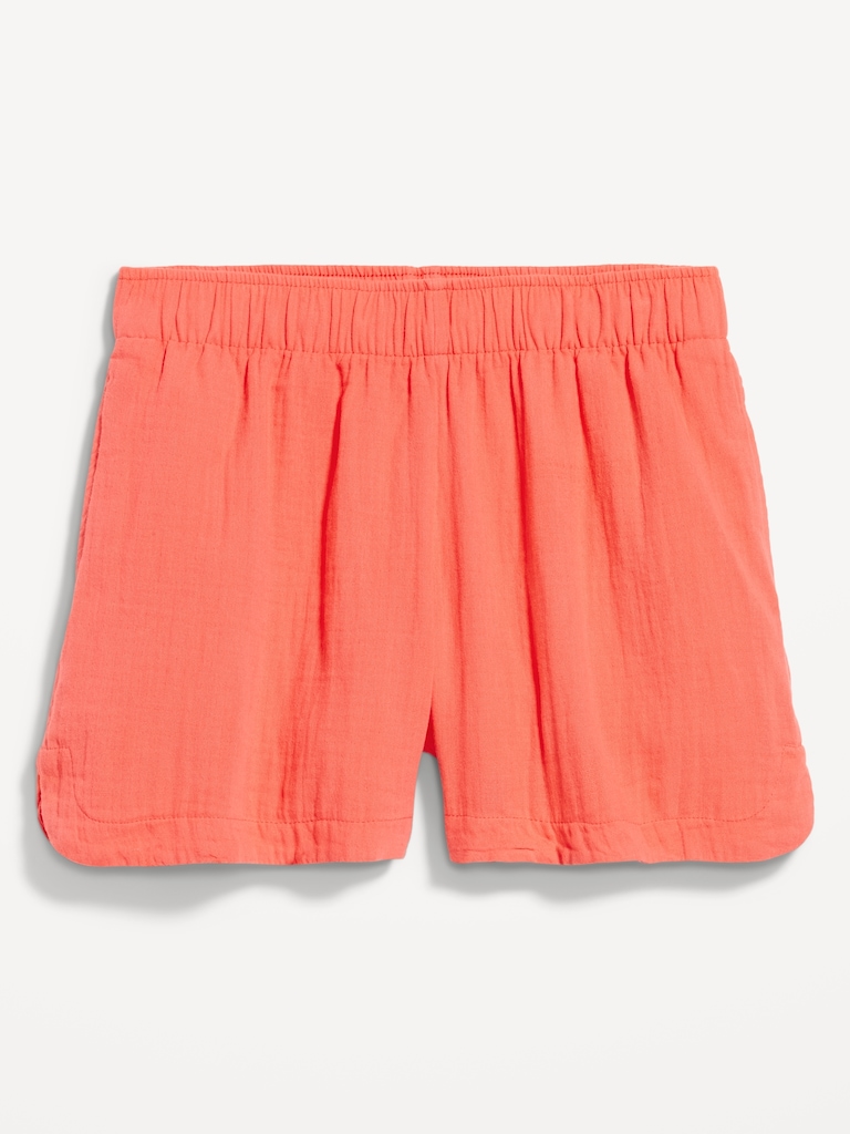 High-Waisted Crinkle Gauze Shorts -- 4-inch inseam