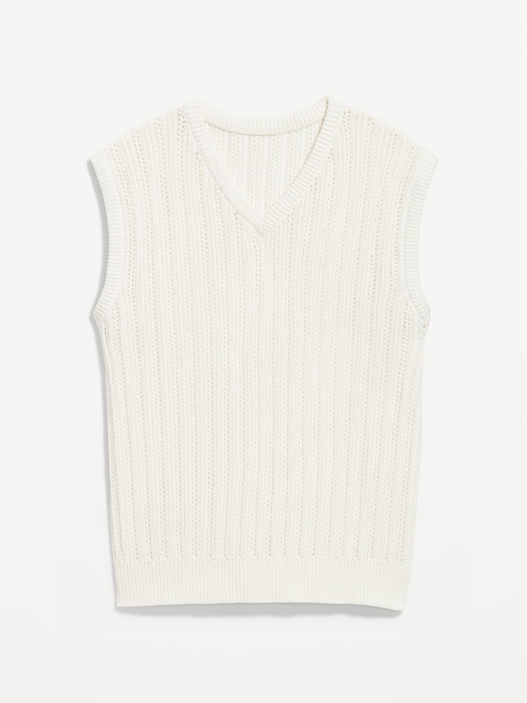 Open-Stitch Sweater Vest