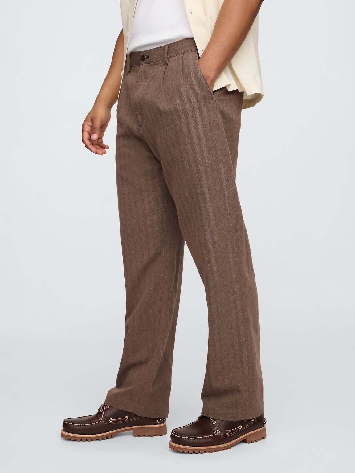 Linen-Cotton '90s Loose Pleated Khakis