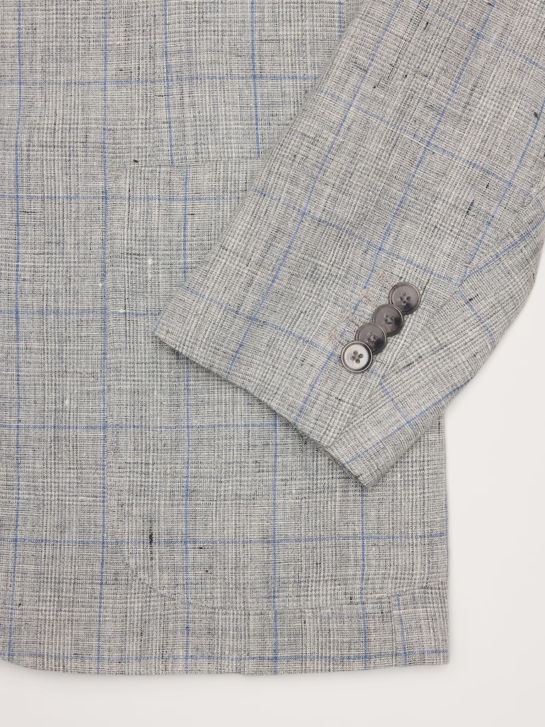 Plaid Linen Suit Jacket