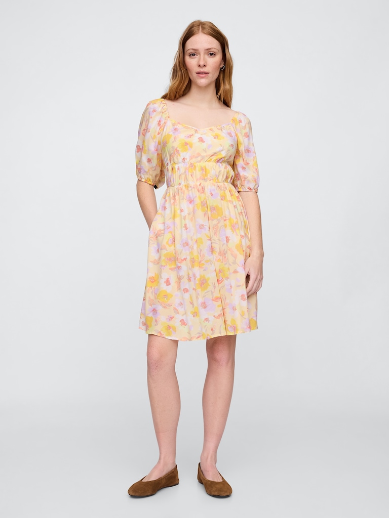 Sweetheart Puff Sleeve Mini Dress