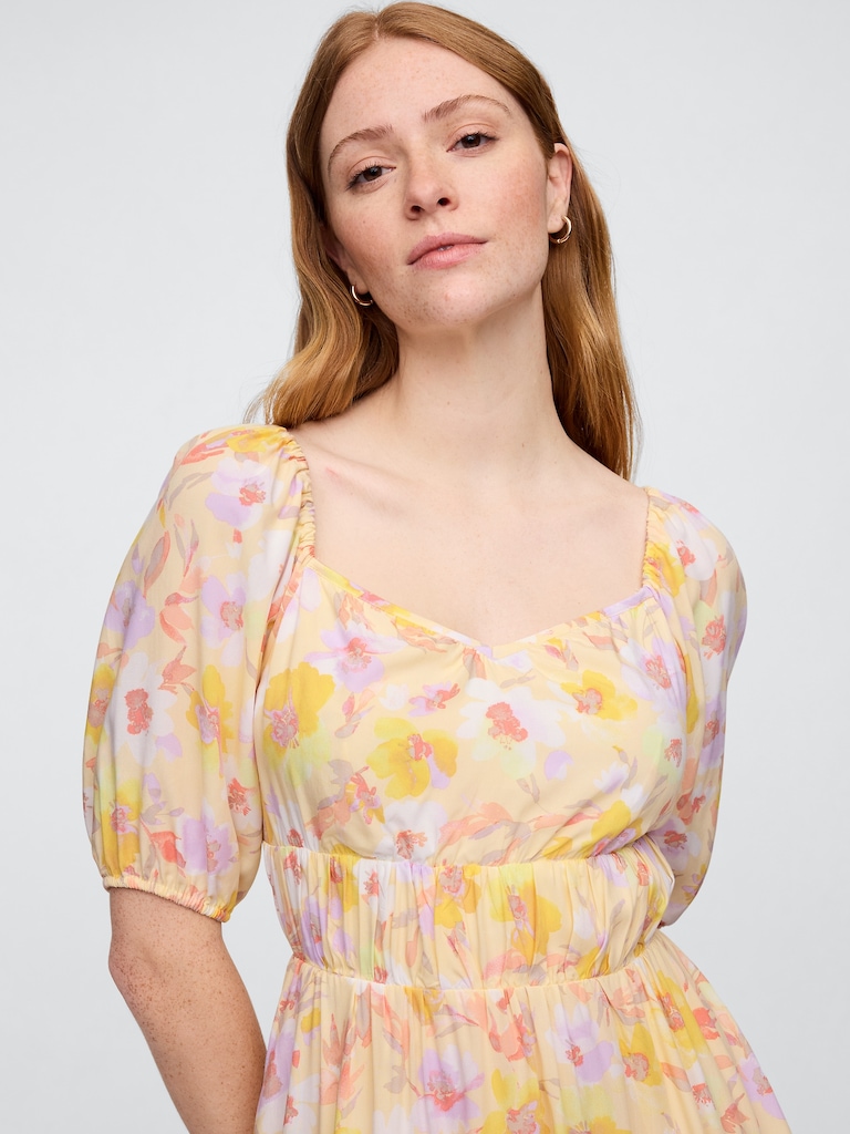 Sweetheart Puff Sleeve Mini Dress