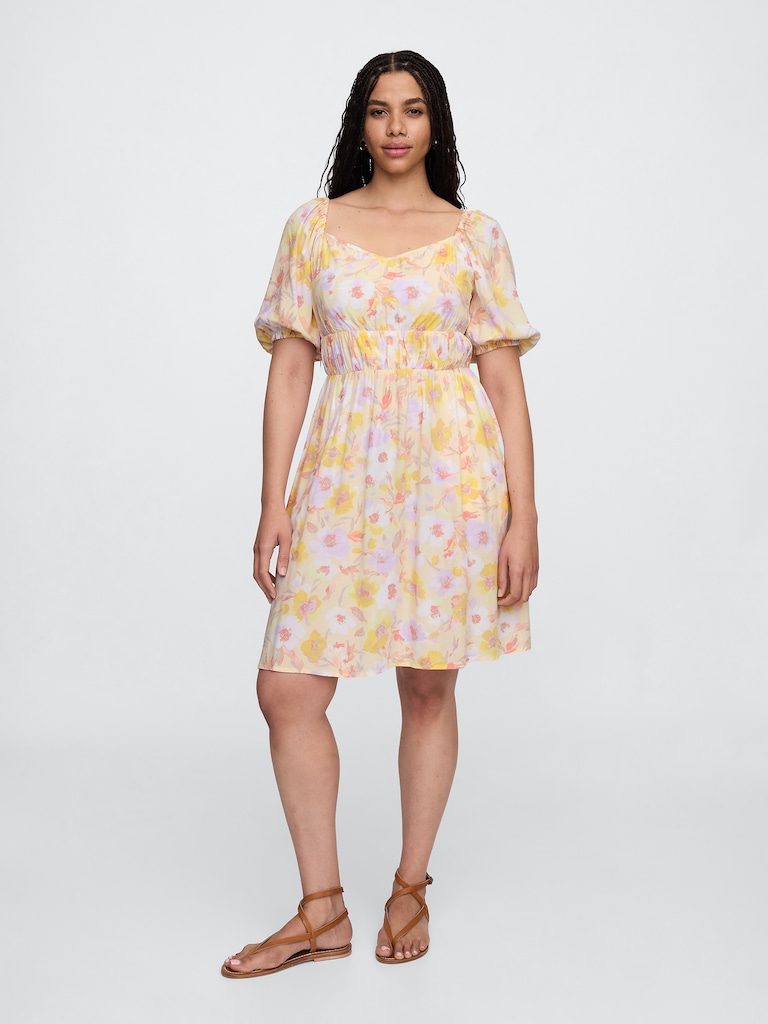 Sweetheart Puff Sleeve Mini Dress