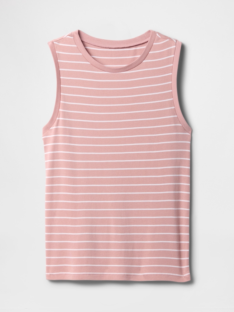 Ribbed Stripe Shell Tank Top