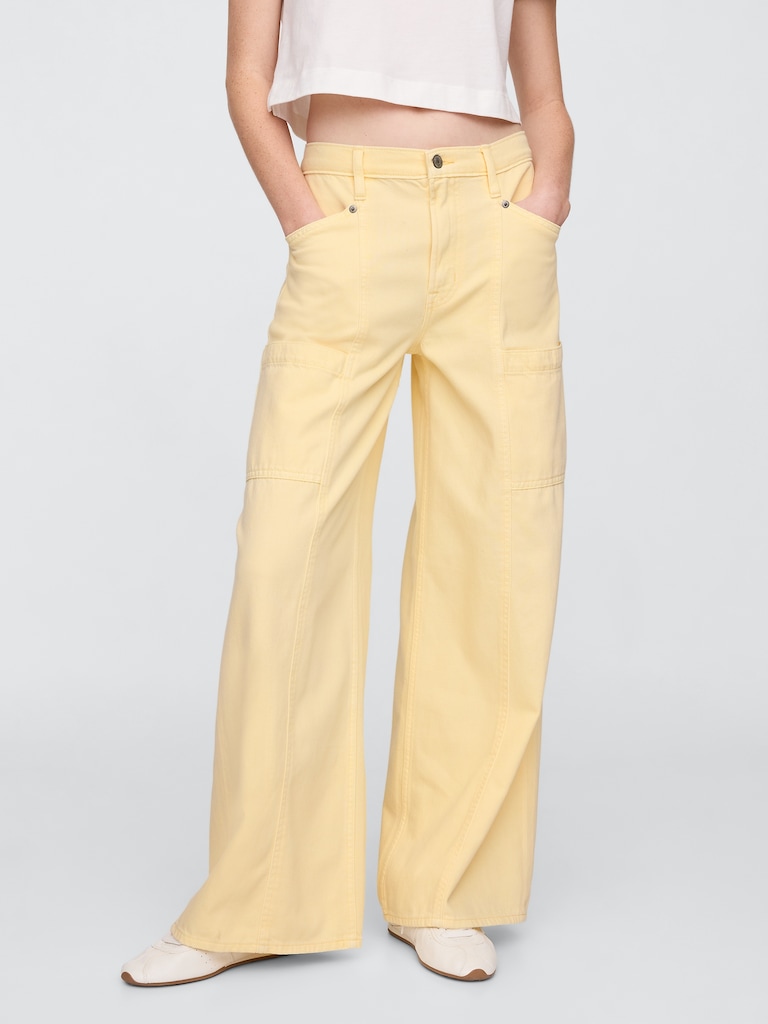 Mid Rise SuperSoft Baggy Utility Jeans