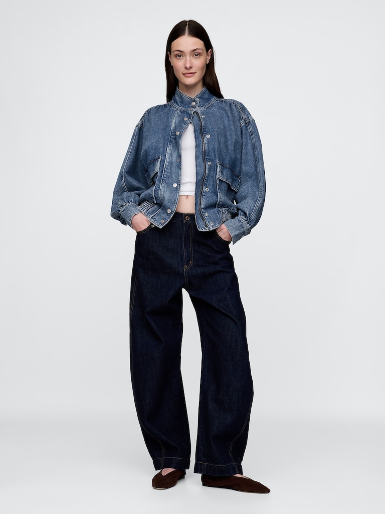 UltraSoft Denim Bomber Jacket