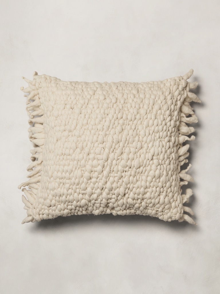 Hand-Carded Merino Pillow