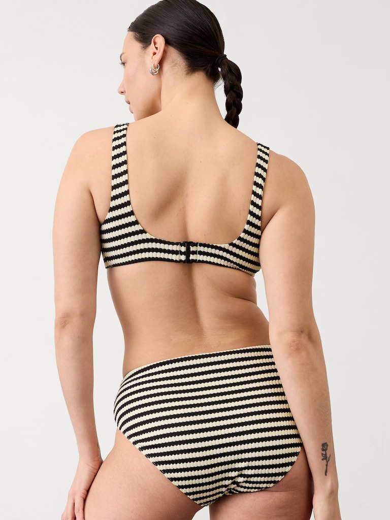 High Waist Yarn Dye Swim Bottom