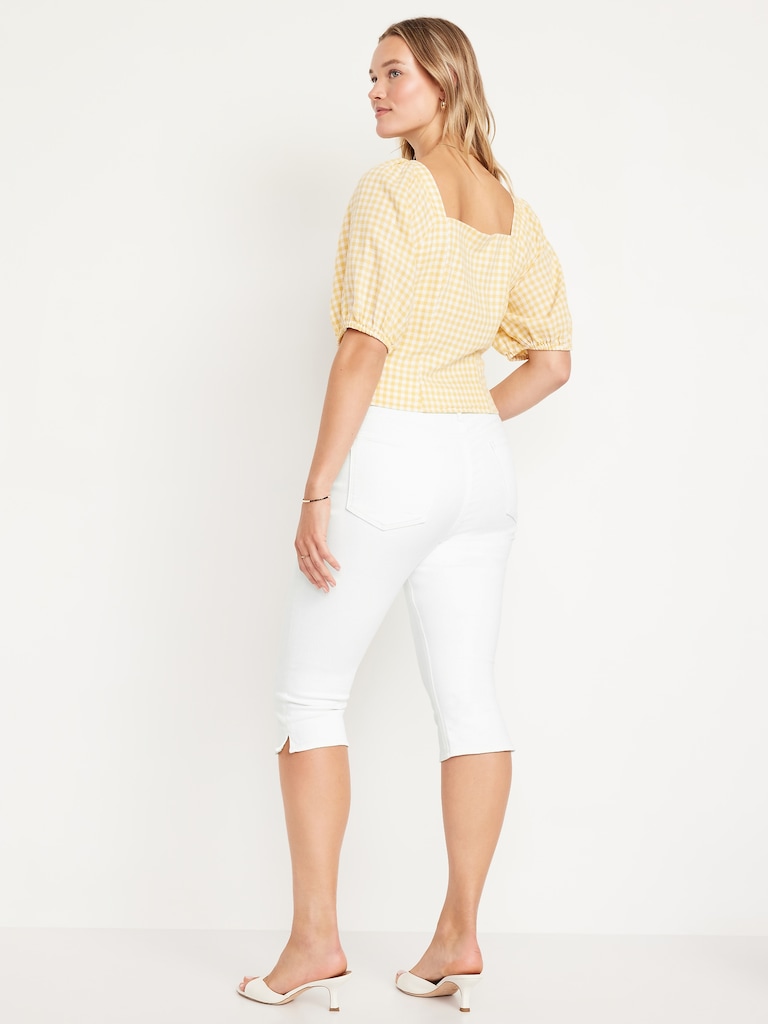 High-Waisted Rockstar Slim Capri Jeans