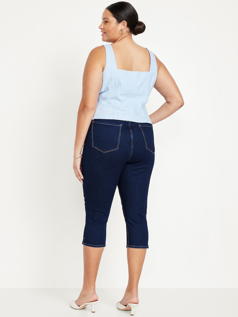High-Waisted Rockstar Slim Capri Jeans