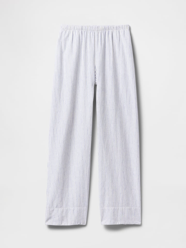 Linen-Blend Easy Wide-Hem Pants