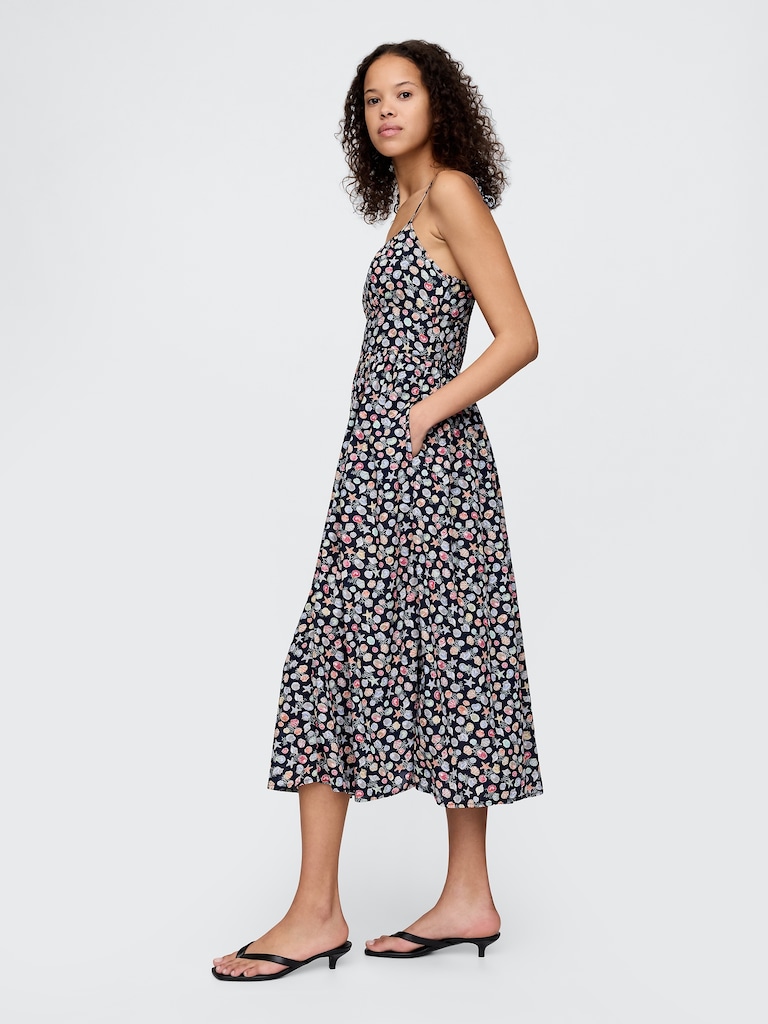 Tie-Strap Cami Midi Dress