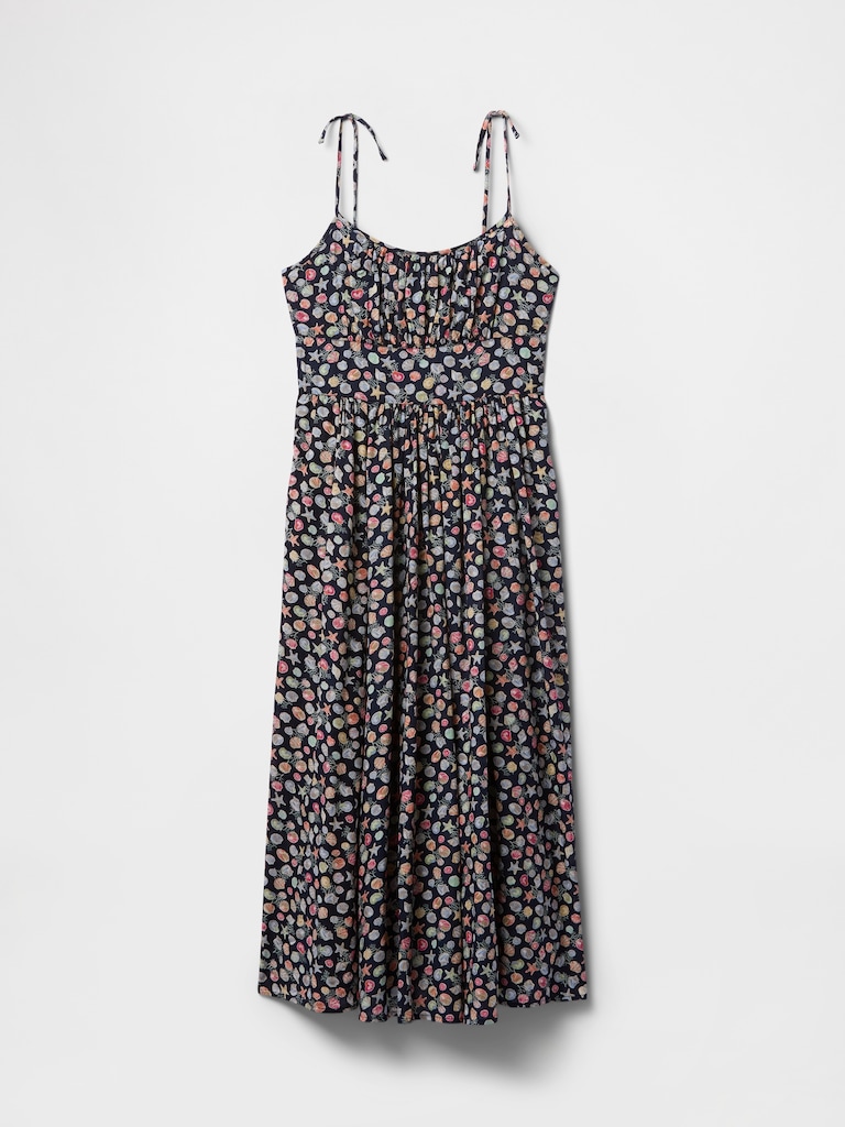 Tie-Strap Cami Midi Dress