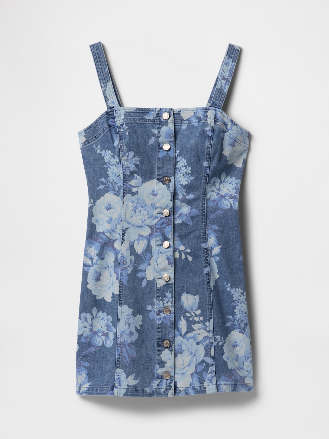 Denim Floral Mini Dress