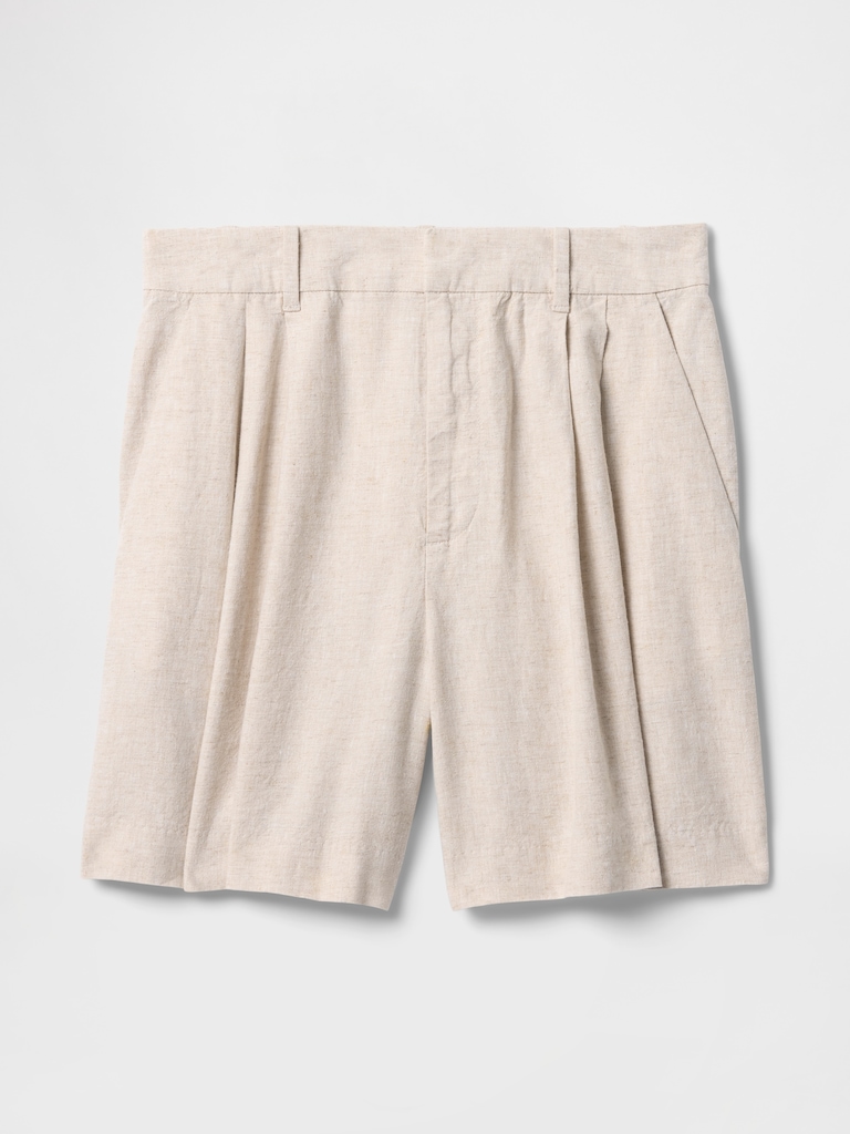 365 High Rise Linen-Blend Shorts