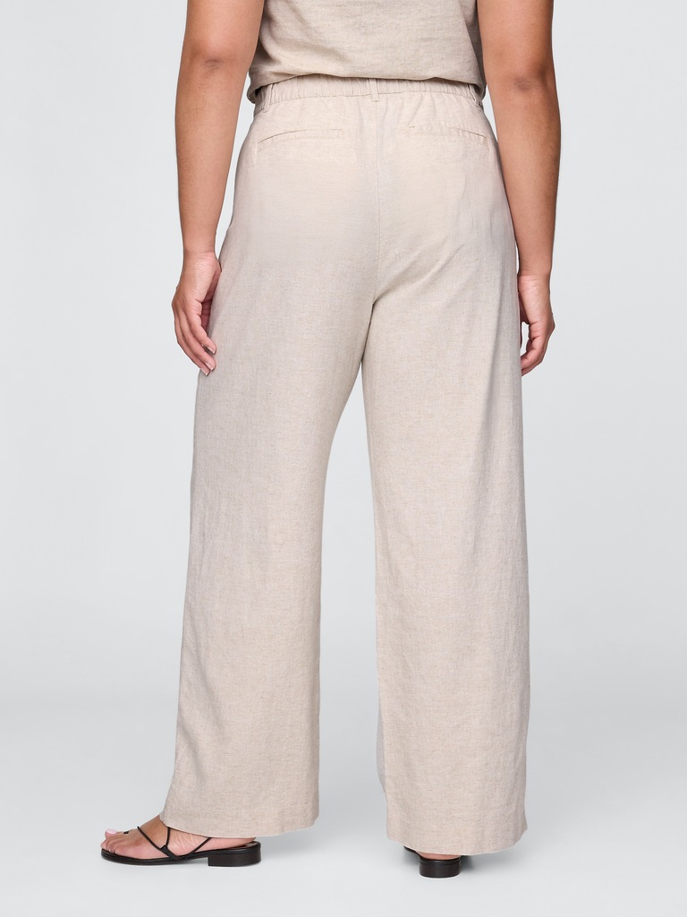 365 High Rise Linen-Blend Trousers
