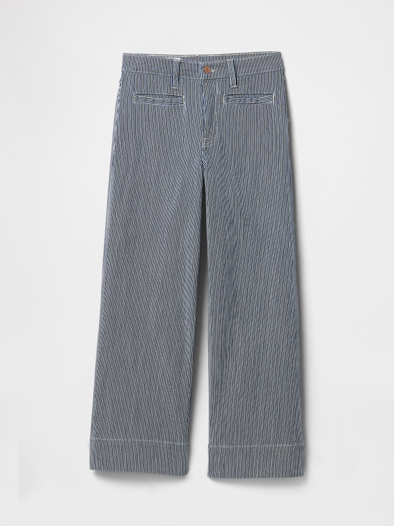High Rise Stride Wide-Leg Ankle Jeans
