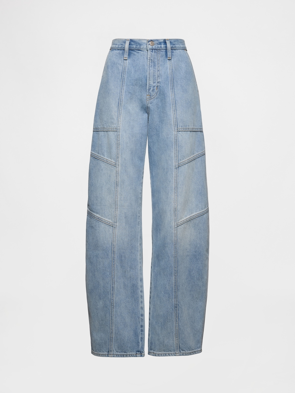 High Rise Seamed Barrel Jeans