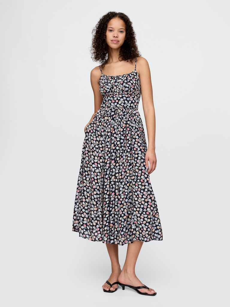 Tie-Strap Cami Midi Dress