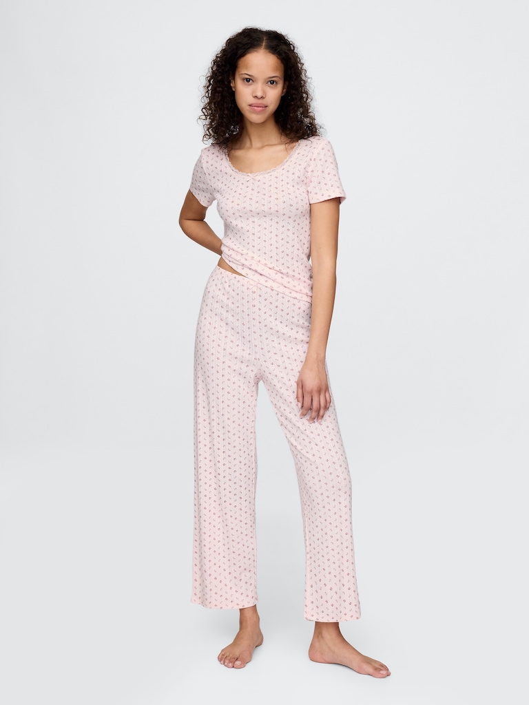 Pointelle Crop PJ Pants