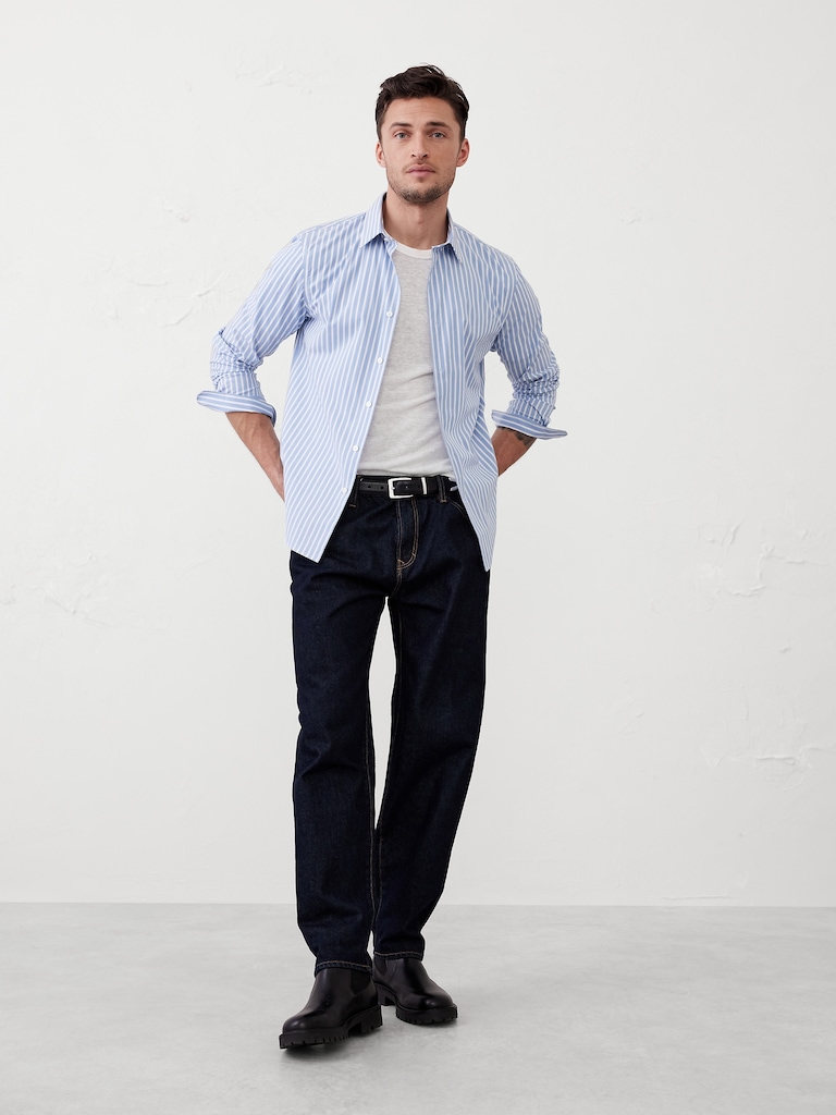Slim-Fit Untucked Dress Shirt