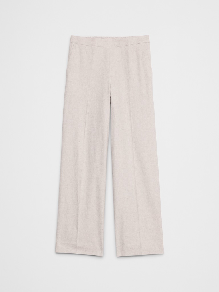 Hayden Wide-Leg Linen-Blend Pull-On Pant