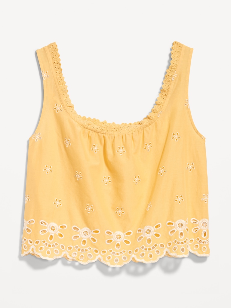 Sleeveless Eyelet Top