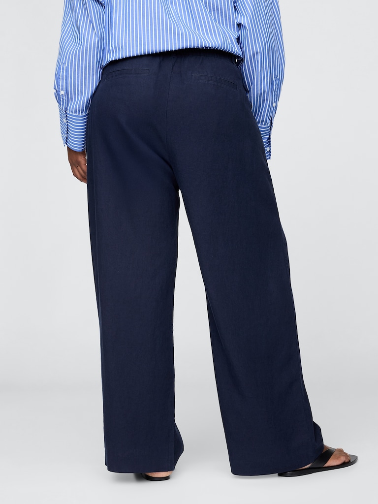 365 High Rise Linen-Blend Trousers