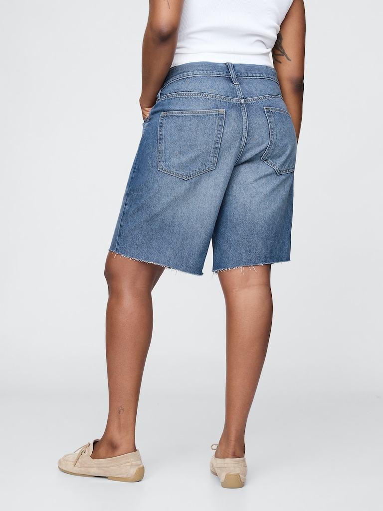 8" Mid Rise '90s Loose Denim Bermuda Shorts