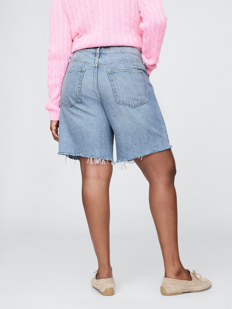 8" Mid Rise '90s Loose Denim Bermuda Shorts