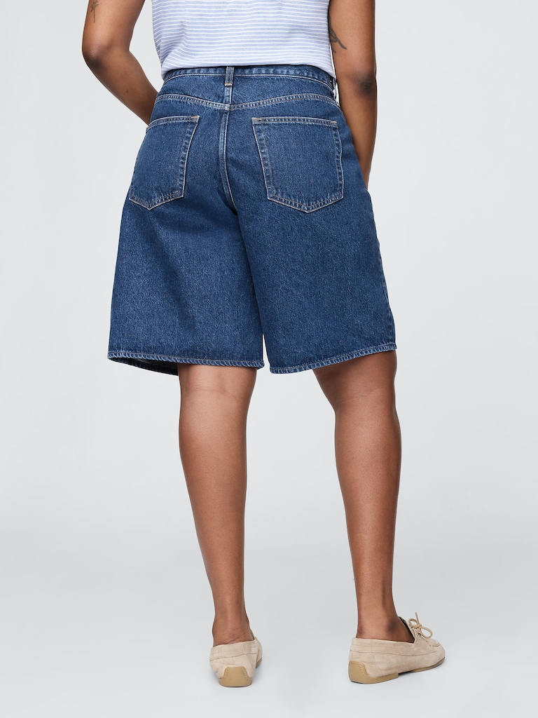 11" Mid Rise Longline Denim Shorts