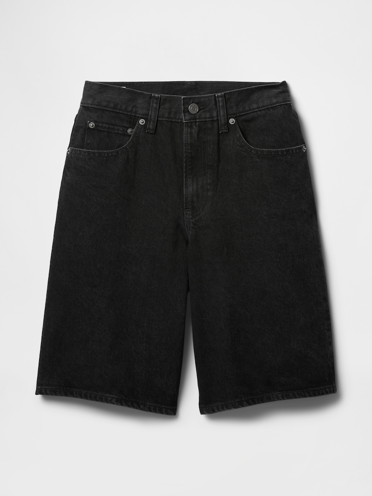 11"  Mid Rise Longline Denim Shorts