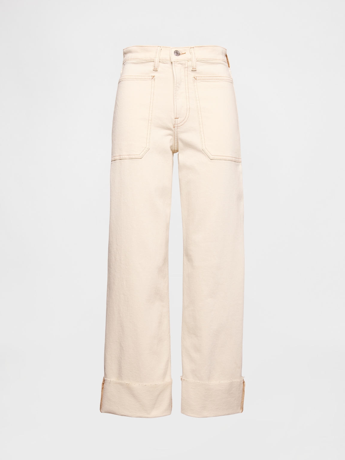 High Rise Stride Wide-Leg Ankle Jeans