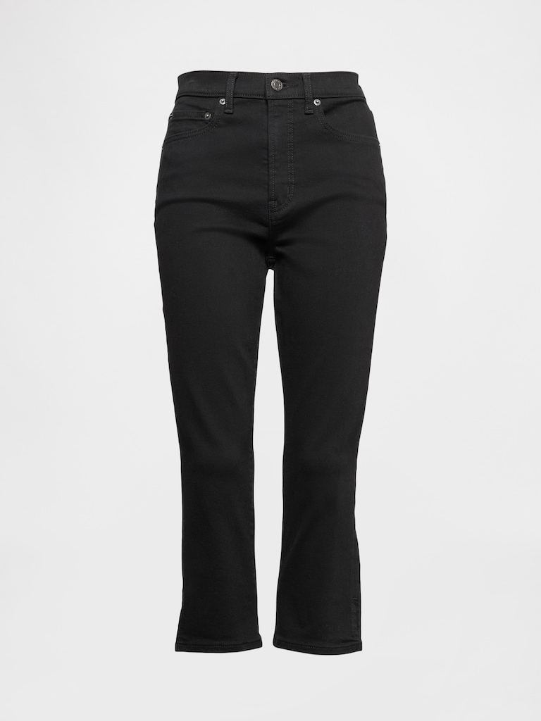 High Rise Cropped Capri Jeans