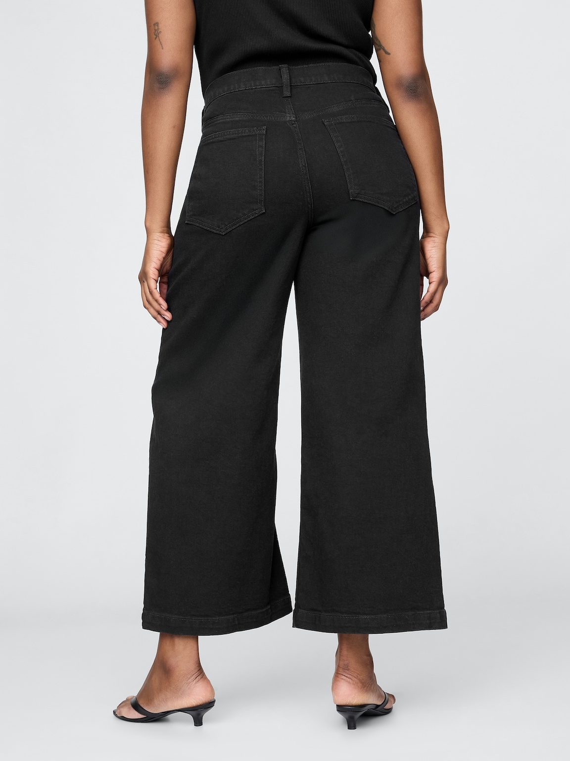 High Rise Stride Wide-Leg Ankle Jeans