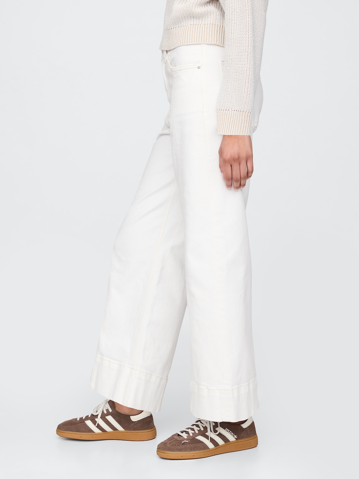 High Rise Stride Wide-Leg Ankle Jeans