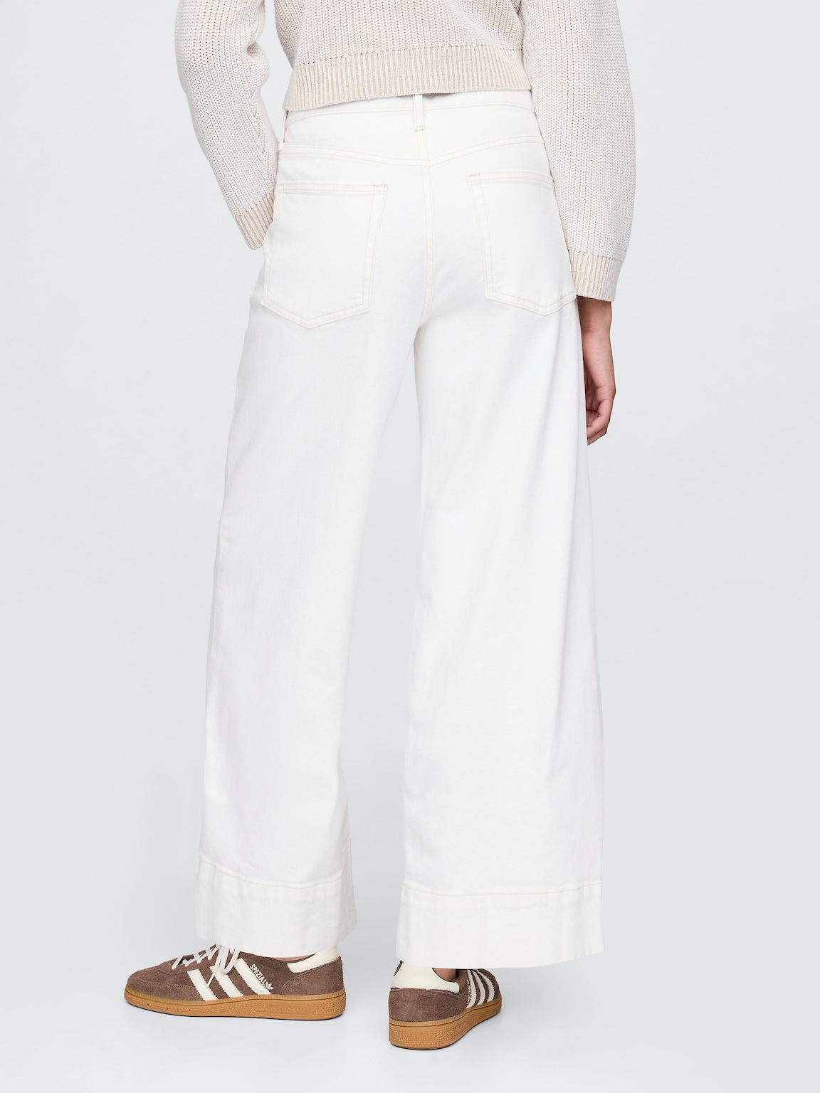 High Rise Stride Wide-Leg Ankle Jeans