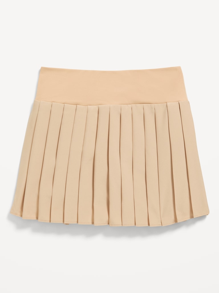 High-Waisted Pleated Performance Skort for Girls